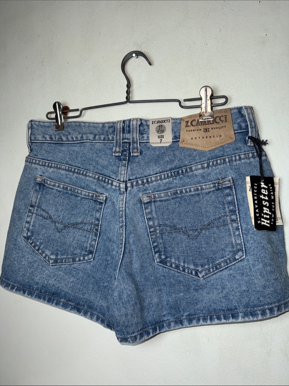 Z. Cavaricci Vintage Y2K Hipster Low Rise Medium Wash Denim Shorts Sz 27 NWT! - Picture 5 of 15